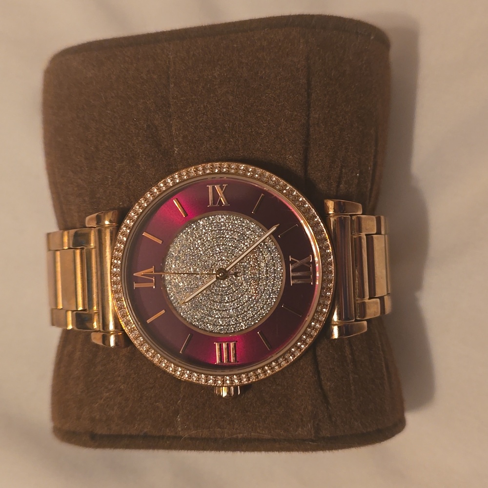 Michael Kors Watch Women Burgundy Rose